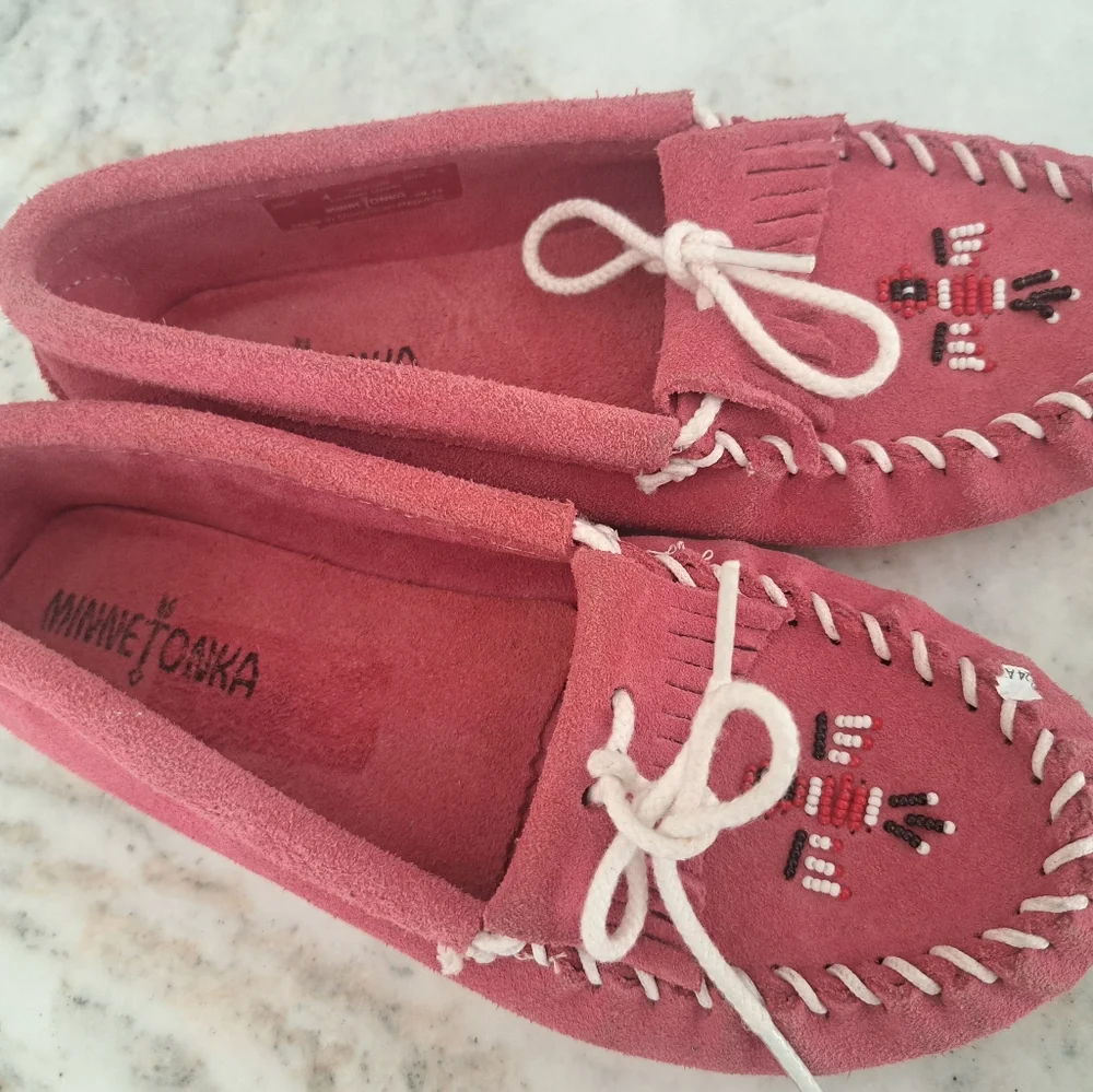 Moccasins Minnetonka Pink Size 4 girls
